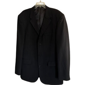 Black Wool X-Long Suit Jacket 42 Waist‎ 34 Blazer Men's